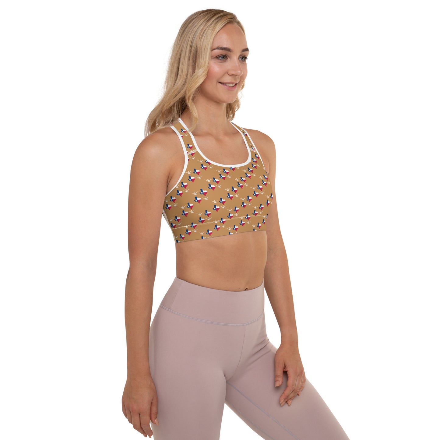 LSK "TexasMade" Padded Sports Bra in Nude